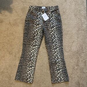 Ganni Leopard Print Flare Jeans